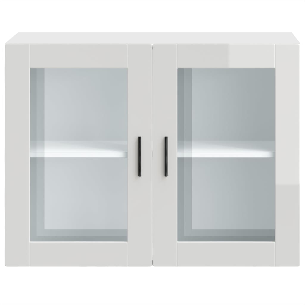 Küchen-Hängeschrank mit Glastür Porto Hochglanz-Weiß