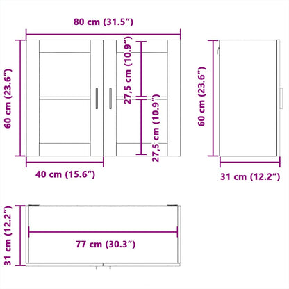 Küchen-Hängeschrank mit Glastür Porto Sonoma-Eiche