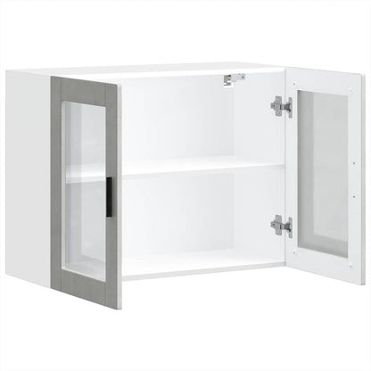 Küchen-Hängeschrank mit Glastür Porto Betongrau