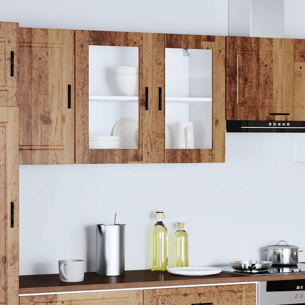 Küchen-Hängeschrank mit Glastür Porto Altholz-Optik