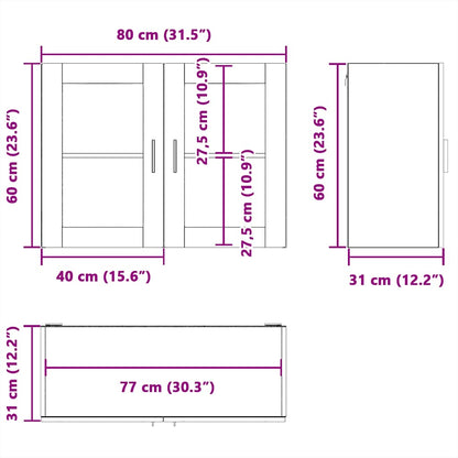 Küchen-Hängeschrank mit Glastür Porto Altholz-Optik