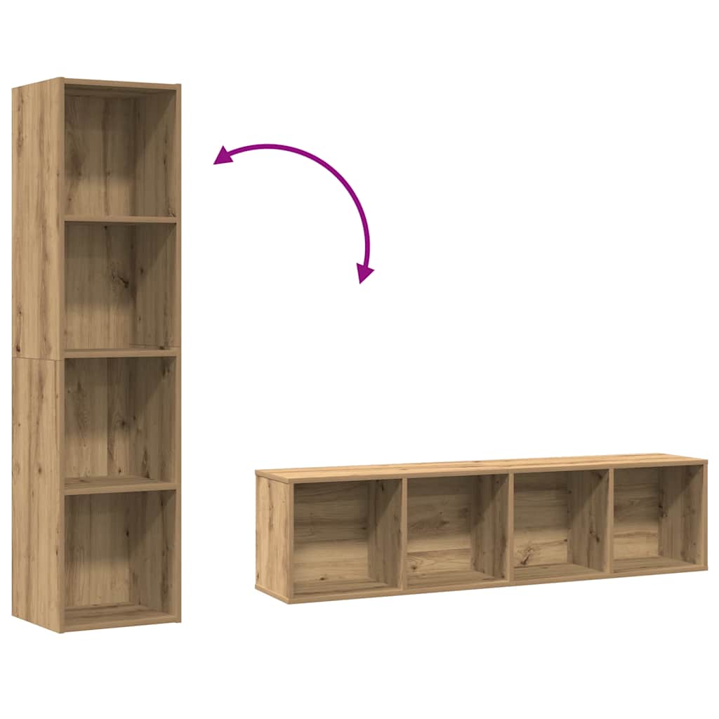 Bücherregal/TV-Schrank Altholz-Optik 36x30x143 cm Holzwerkstoff