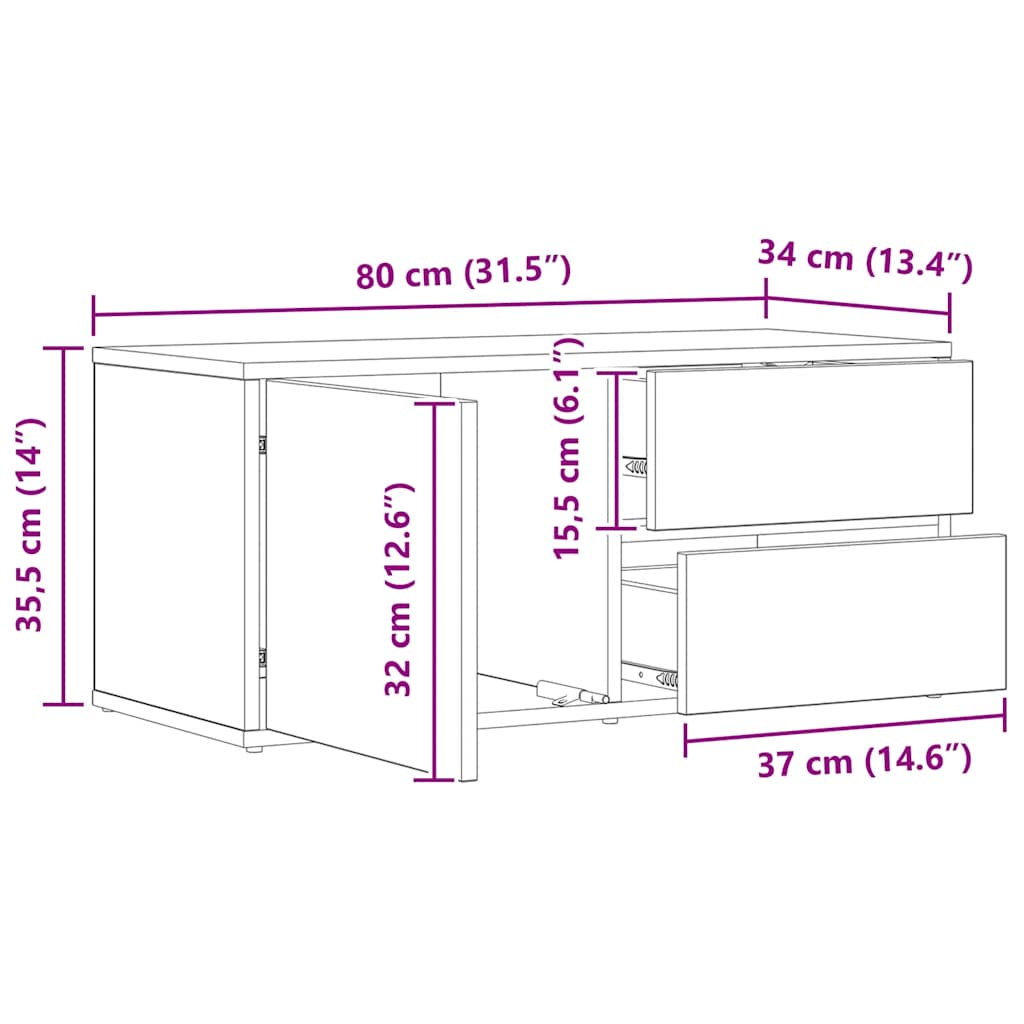 TV-Schrank Artisan-Eiche 80x34x35,5 cm Holzwerkstoff