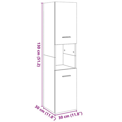 Bad-Hängeschrank Artisan-Eiche 30x30x130 cm Holzwerkstoff