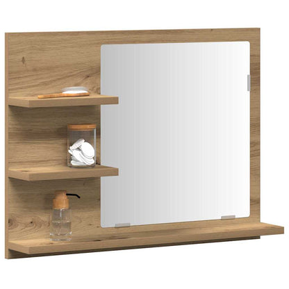 Badspiegel mit Ablagen Artisan-Eiche 60x10,5x45 cm