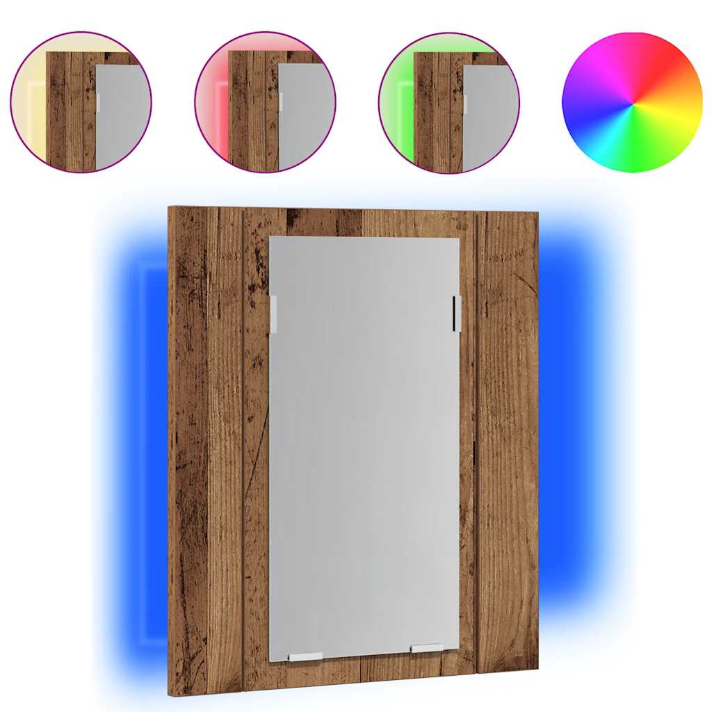 LED-Spiegelschrank Altholz-Optik 40x12x45 cm Holzwerkstoff
