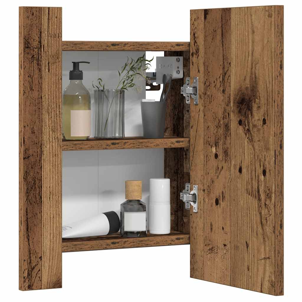 LED-Spiegelschrank Altholz-Optik 40x12x45 cm Holzwerkstoff