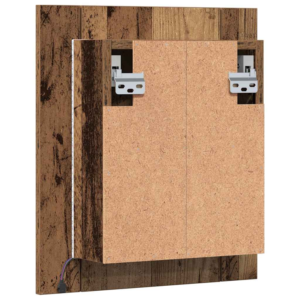LED-Spiegelschrank Altholz-Optik 40x12x45 cm Holzwerkstoff