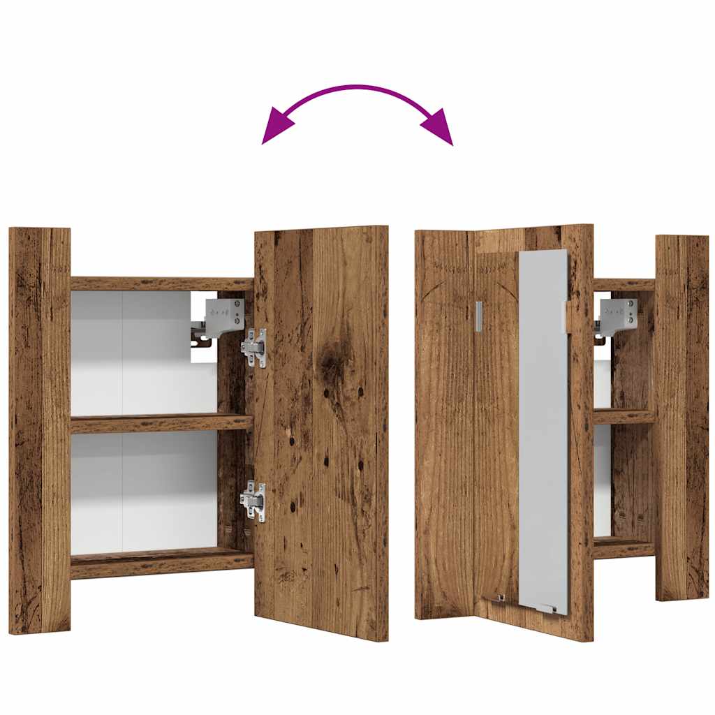 LED-Spiegelschrank Altholz-Optik 40x12x45 cm Holzwerkstoff