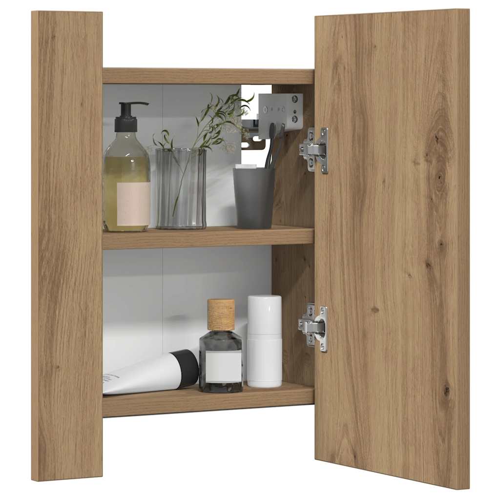 LED-Spiegelschrank Artisan-Eiche 40x12x45 cm Holzwerkstoff