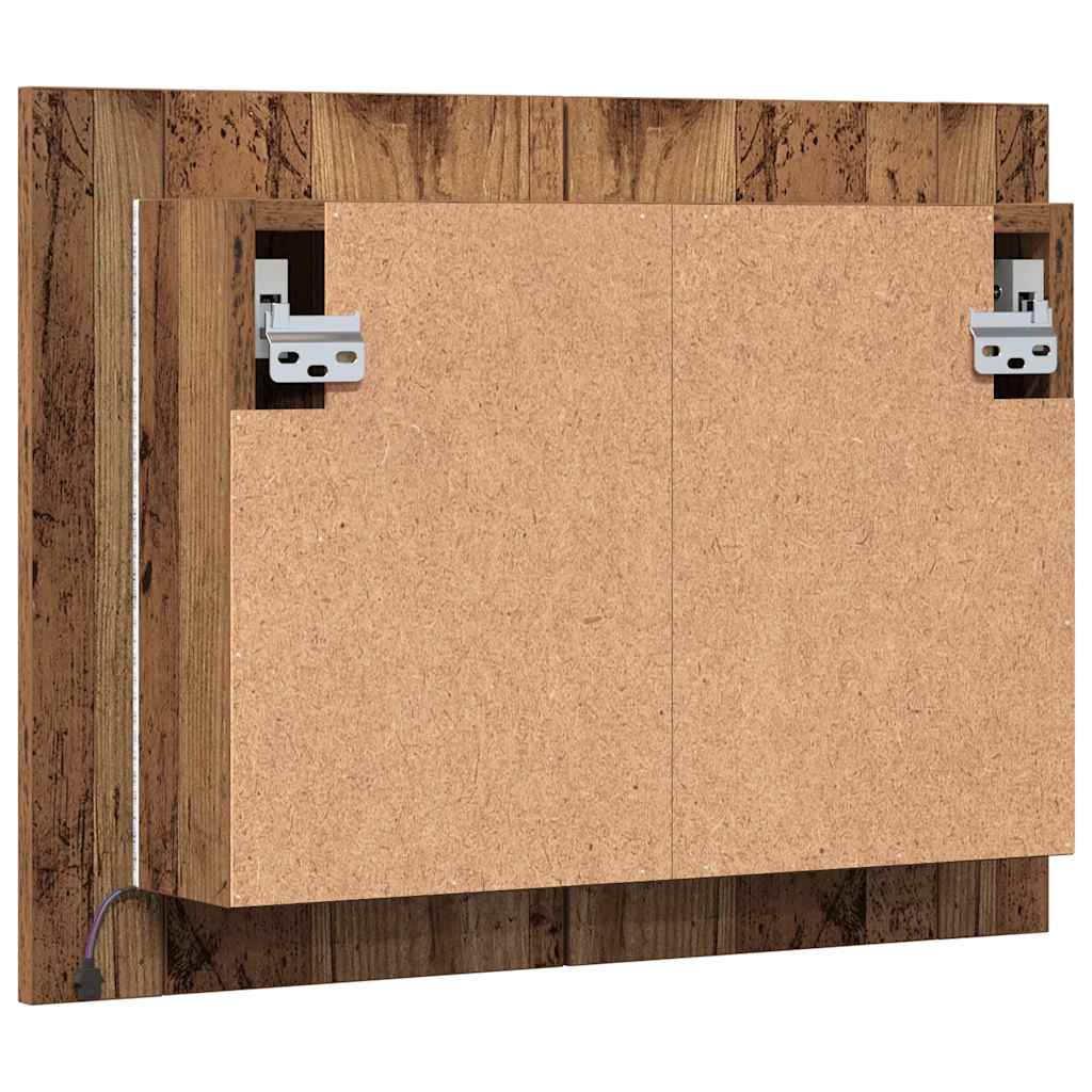 LED-Spiegelschrank Altholz-Optik 60x12x45 cm Holzwerkstoff
