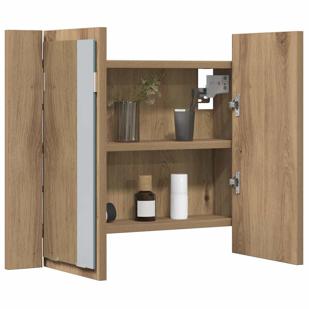 LED-Spiegelschrank Artisan-Eiche 60x12x45 cm Holzwerkstoff