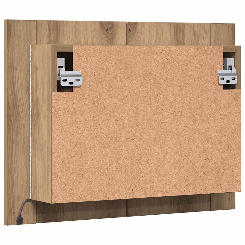 LED-Spiegelschrank Artisan-Eiche 60x12x45 cm Holzwerkstoff
