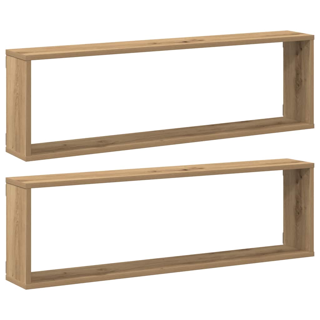 Würfel-Wandregale 2 Stk. Artisan-Eiche 100x15x30 Holzwerkstoff