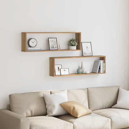 Würfel-Wandregale 2 Stk. Artisan-Eiche 100x15x30 Holzwerkstoff