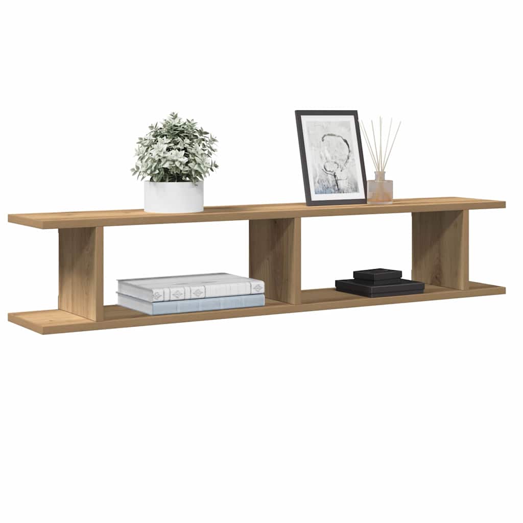 Wandregale 2 Stk. Artisan-Eiche 105x18x20 cm Holzwerkstoff