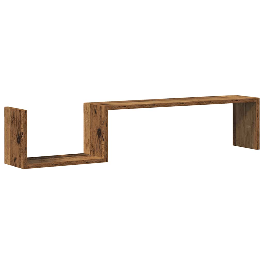 Wandregale 2 Stk. Altholz-Optik 100x15x20 cm Holzwerkstoff