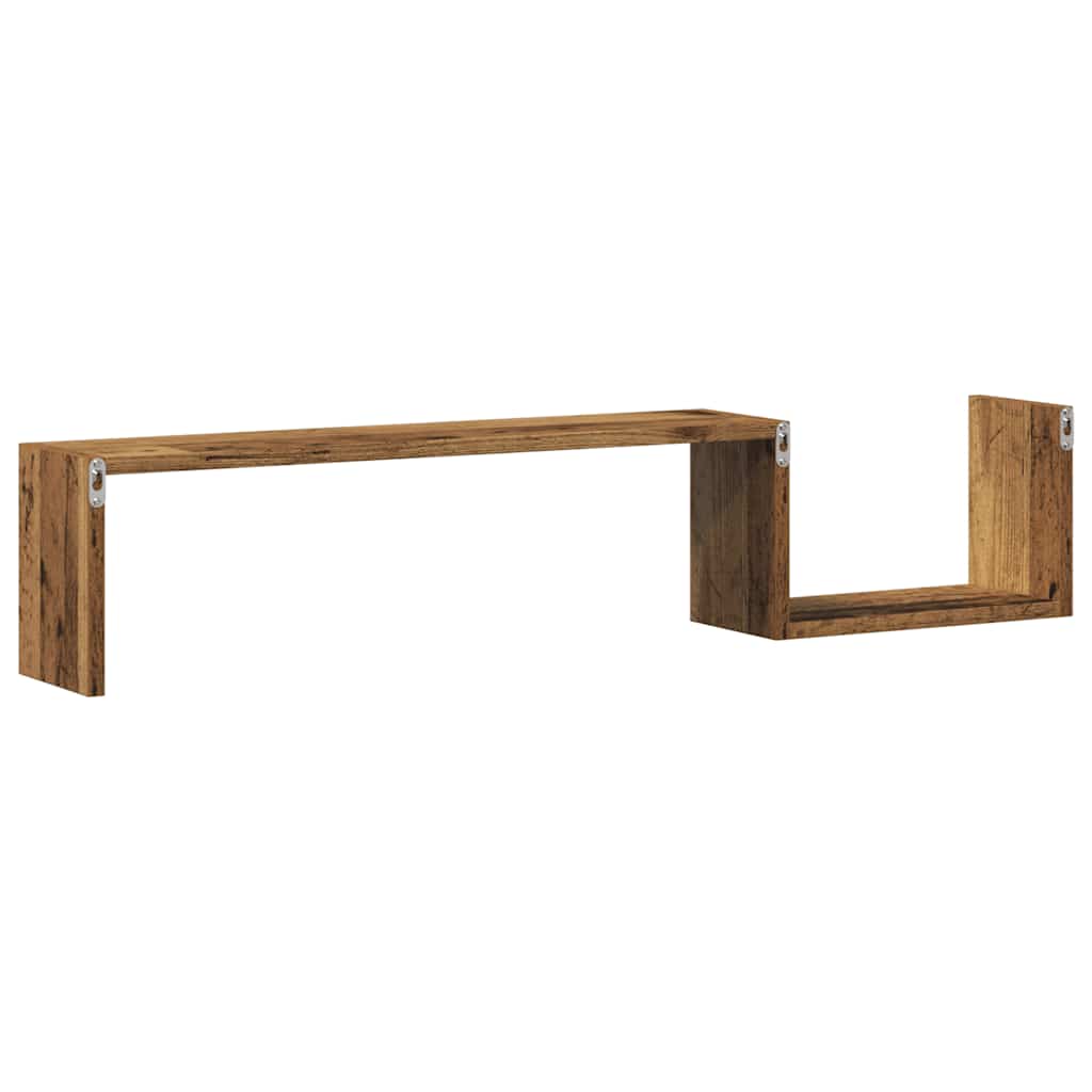 Wandregale 2 Stk. Altholz-Optik 100x15x20 cm Holzwerkstoff