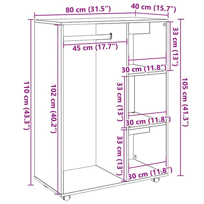 Kleiderständer Altholz-Optik 80x40x110 cm Holzwerkstoff
