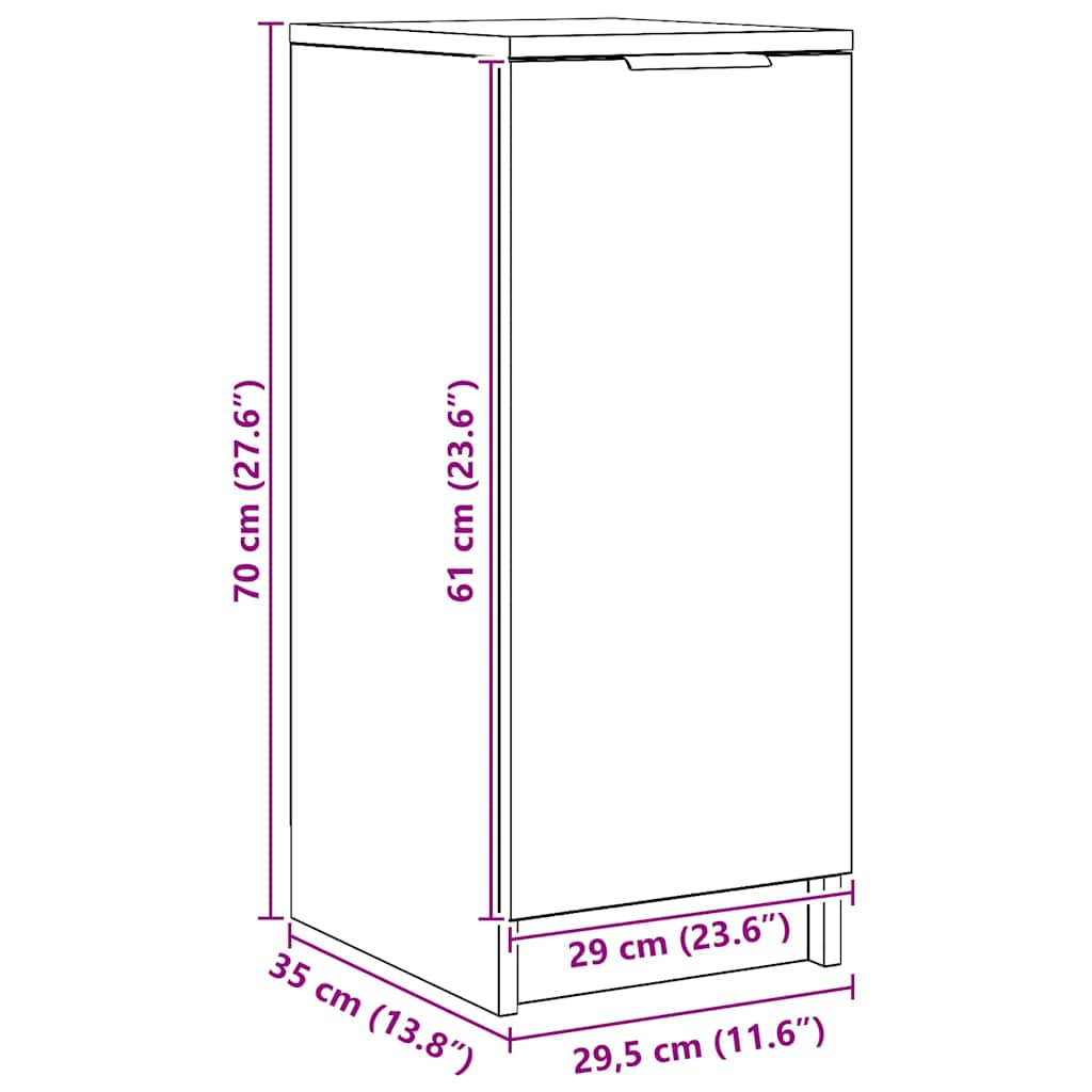 Schuhschrank Artisan-Eiche 29,5x35x70 cm Holzwerkstoff