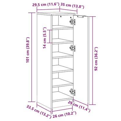 Schuhschrank Altholz-Optik 29,5x35x100,5 cm Holzwerkstoff