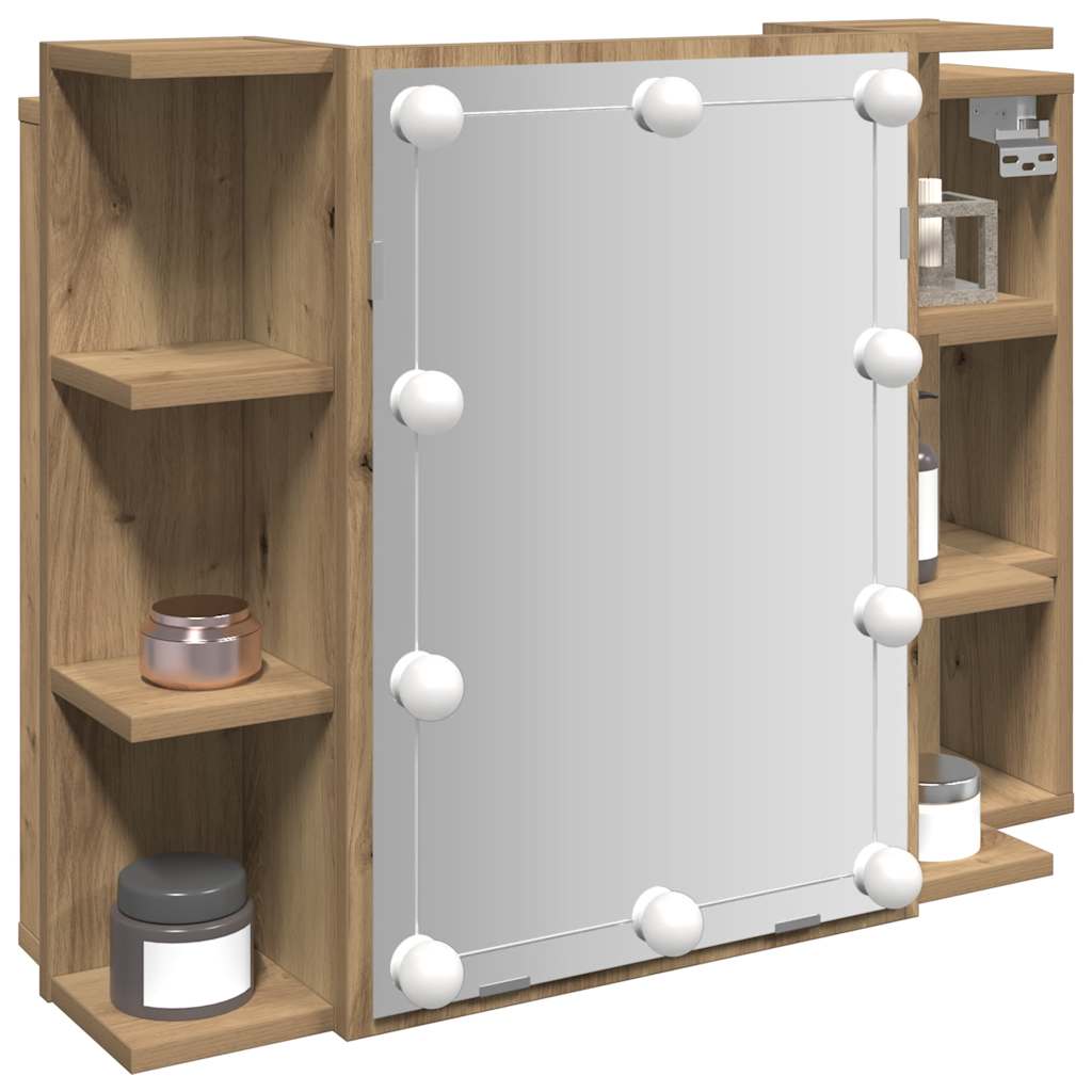 Spiegelschrank mit LED Artisan Eichen-Optik 70x16,5x60 cm