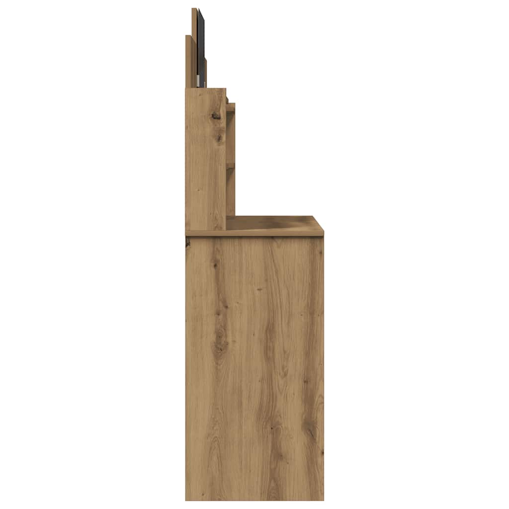Schminktisch mit Spiegel Artisan-Eiche 96x39x142 cm