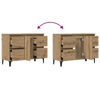 Waschbeckenunterschrank Artisan-Eiche 80x33x60 cm Holzwerkstoff