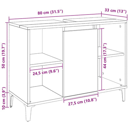 Waschbeckenunterschrank Artisan-Eiche 80x33x60 cm Holzwerkstoff