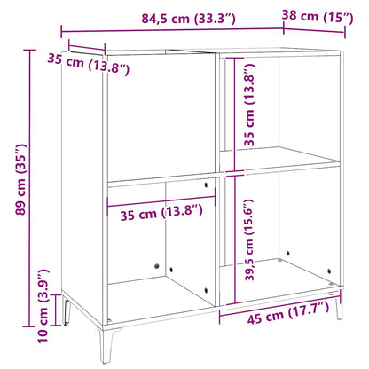 Plattenschrank Artisan-Eiche 84,5x38x89 cm Holzwerkstoff