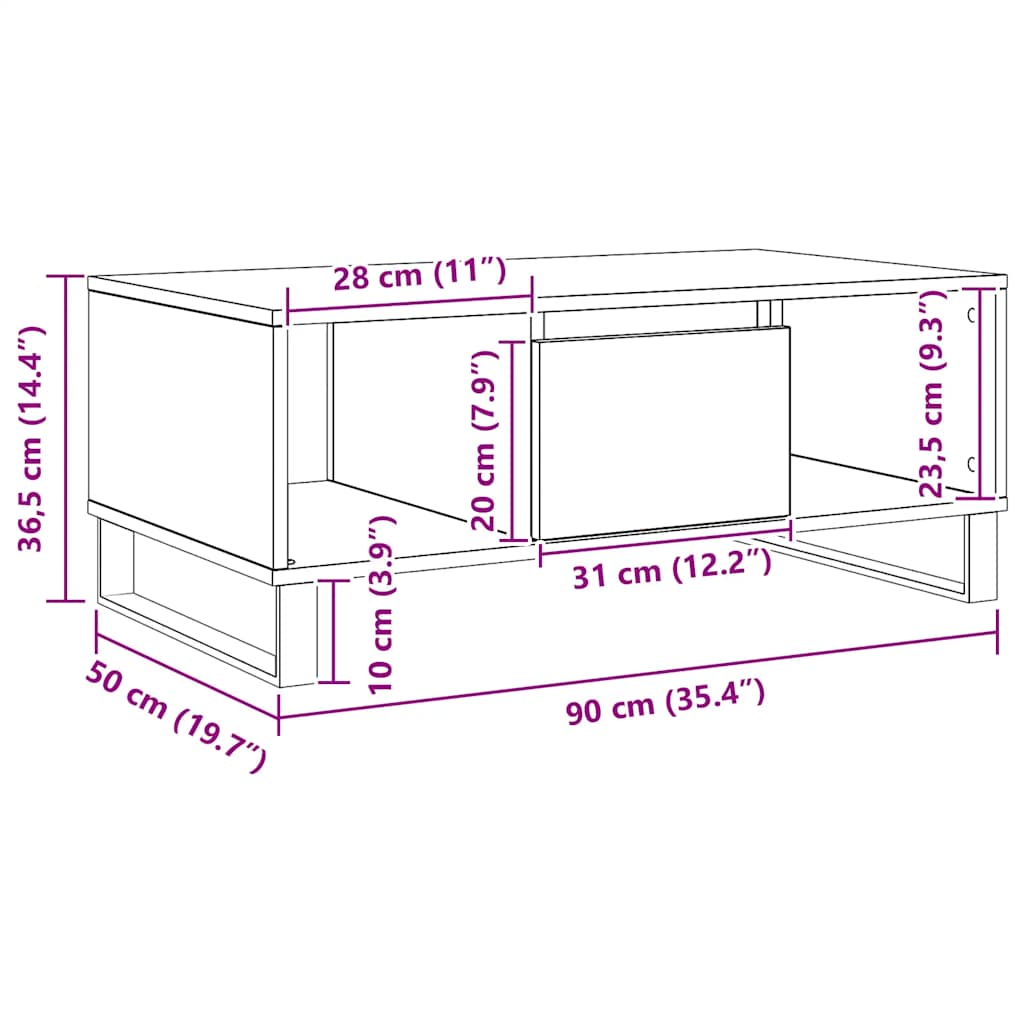 Plattenschrank Artisan-Eiche 84,5x38x48 cm Holzwerkstoff