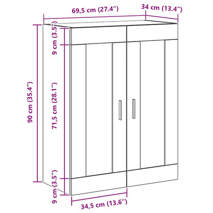 Wandschrank Artisan-Eiche 69,5x34x90 cm Holzwerkstoff