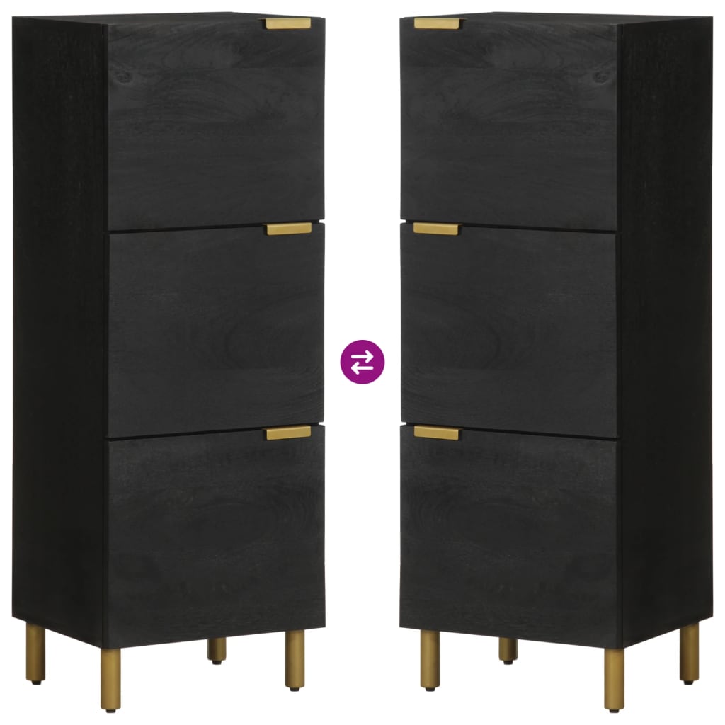 Highboard Schwarz 40x33x110 cm Holzwerkstoff