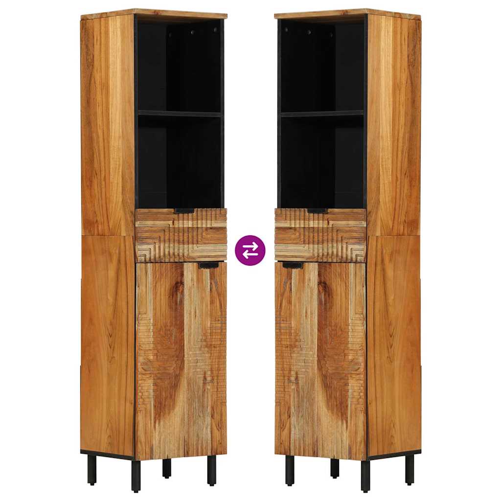 Badezimmerschrank Braun 38 x 33 x 160 cm Massivholz Akazie