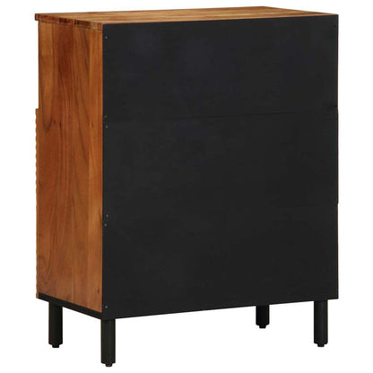 Sideboard mit Regal Braun 60 x 33 x 75 cm Massivholz Akazie