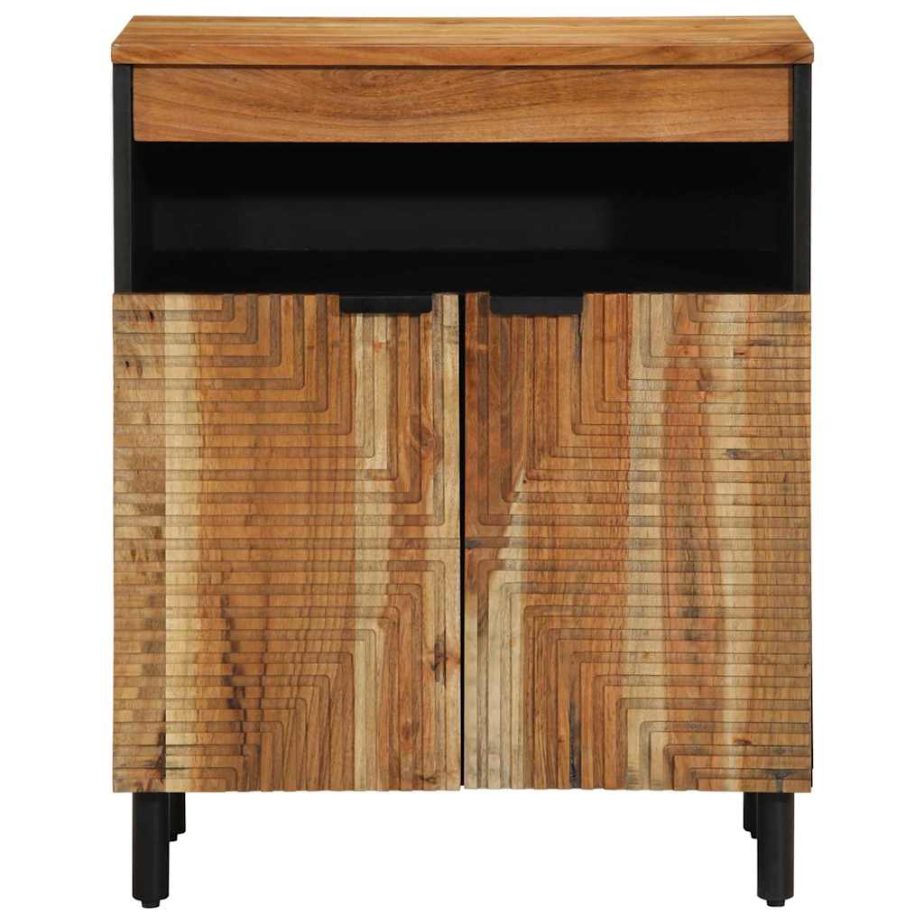 Sideboard mit Regal Braun 60 x 33 x 75 cm Massivholz Akazie