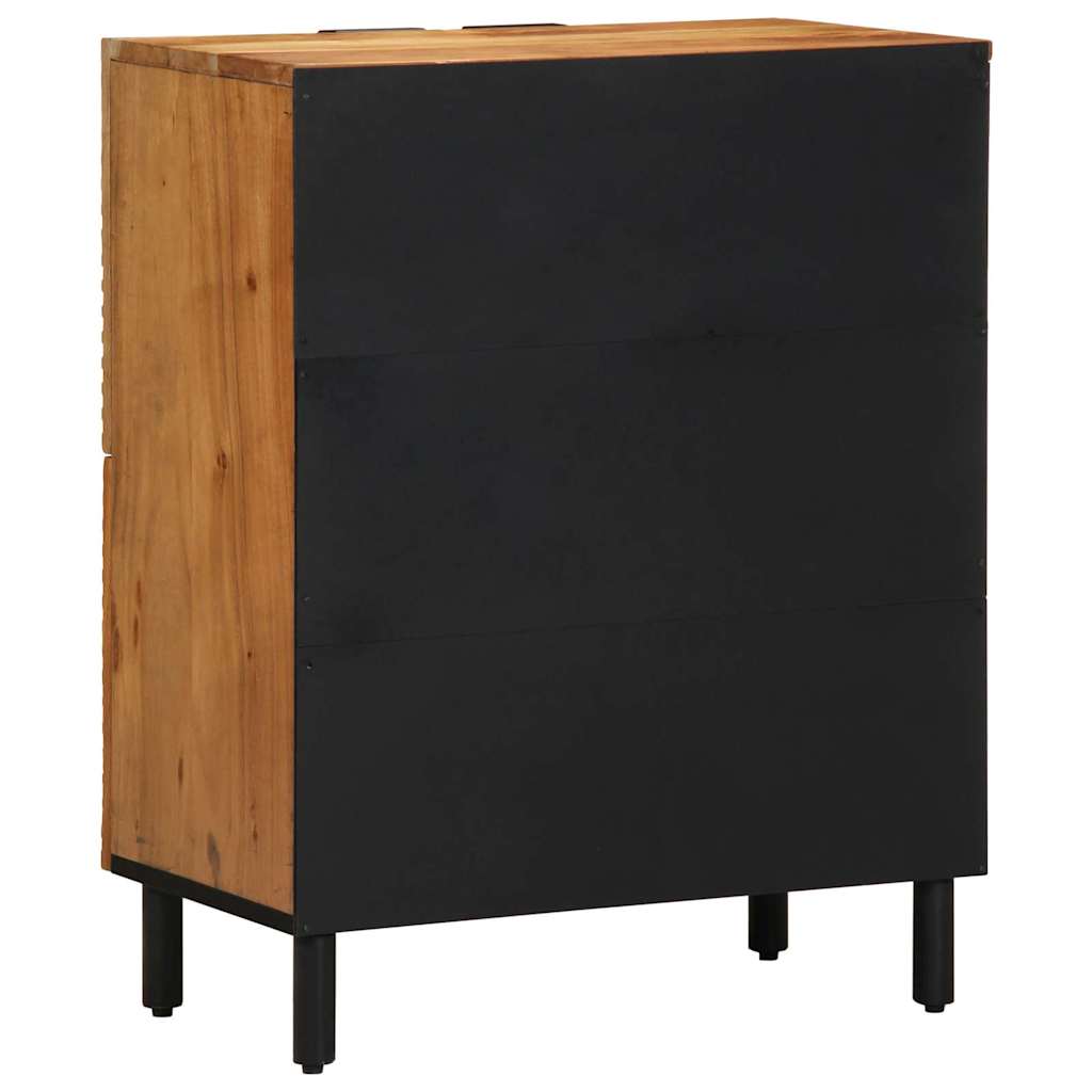 Sideboard mit Regal Braun 60 x 33 x 75 cm Massivholz Akazie