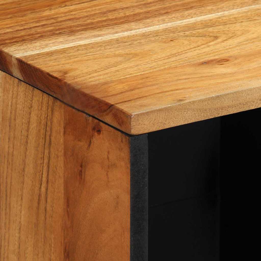 Sideboard mit Regal Braun 80 x 33 x 75 cm Massivholz Akazie