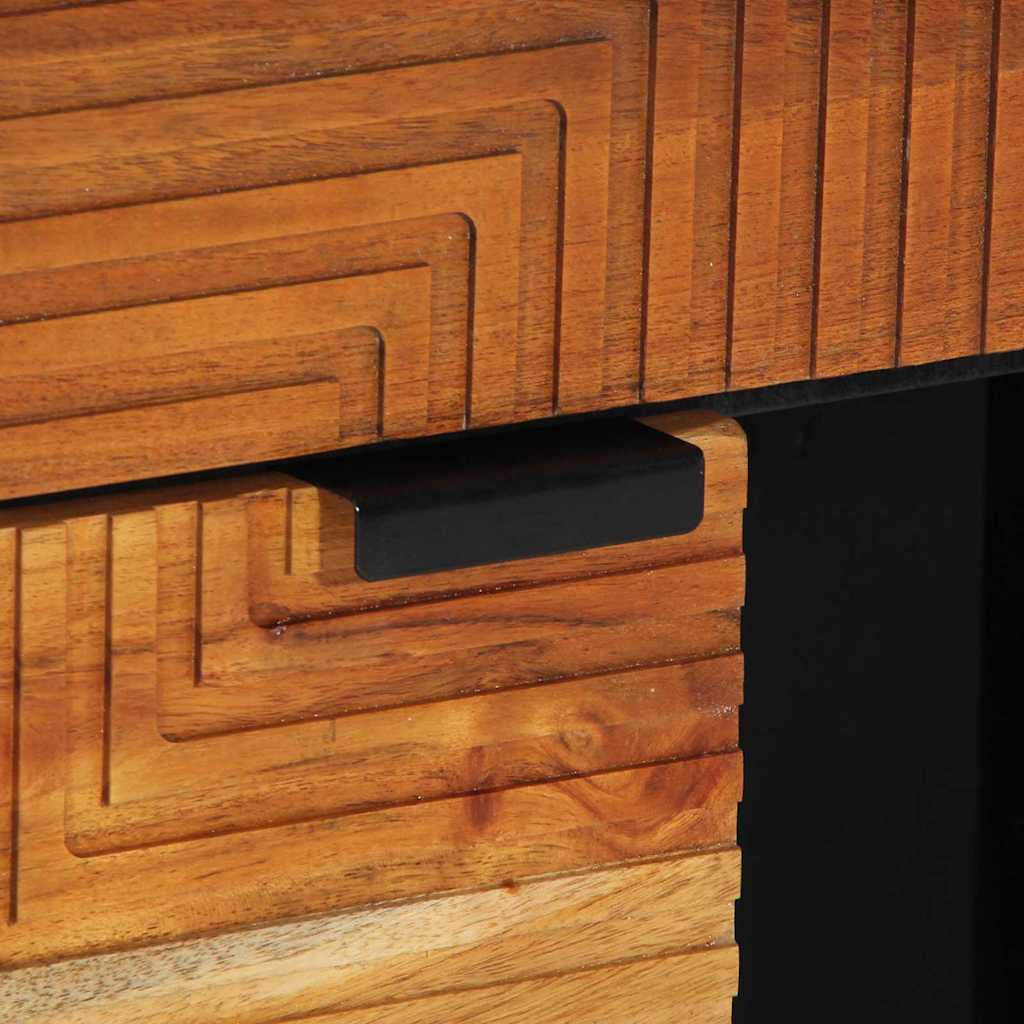 Sideboard mit Regal Braun 80 x 33 x 75 cm Massivholz Akazie