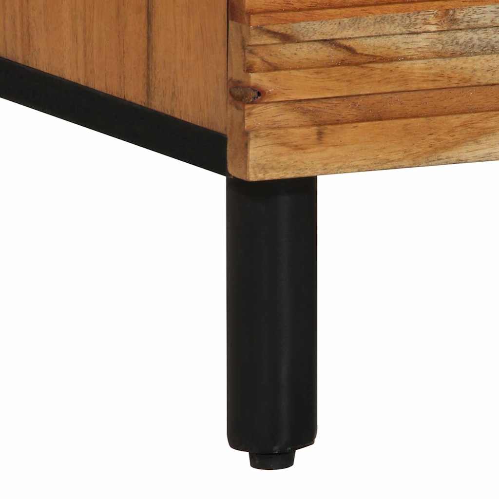 Sideboard mit Regal Braun 80 x 33 x 75 cm Massivholz Akazie