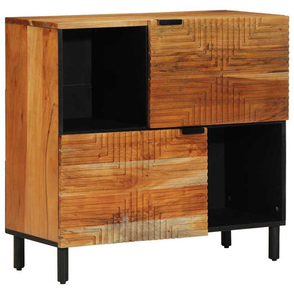 Sideboard mit Regal Braun 80 x 33 x 75 cm Massivholz Akazie