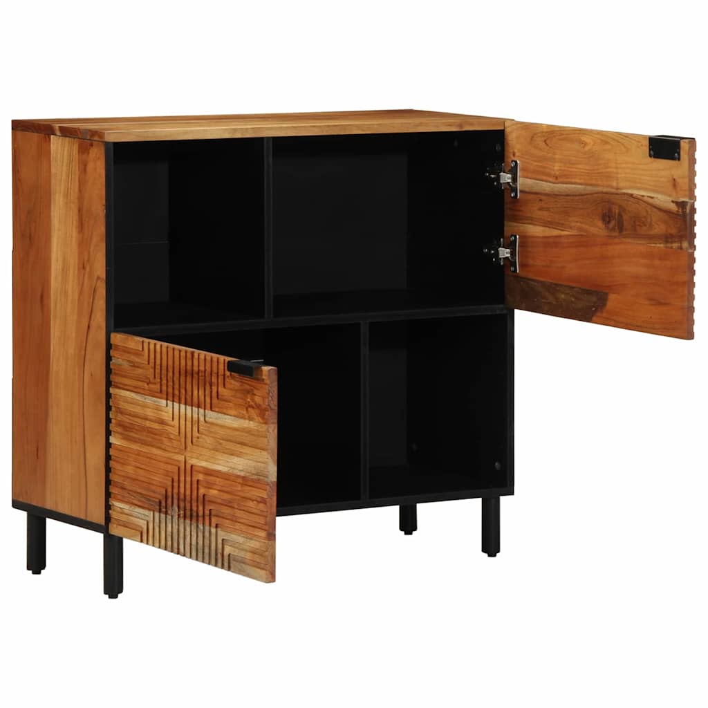 Sideboard mit Regal Braun 80 x 33 x 75 cm Massivholz Akazie