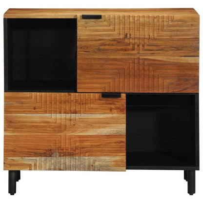 Sideboard mit Regal Braun 80 x 33 x 75 cm Massivholz Akazie