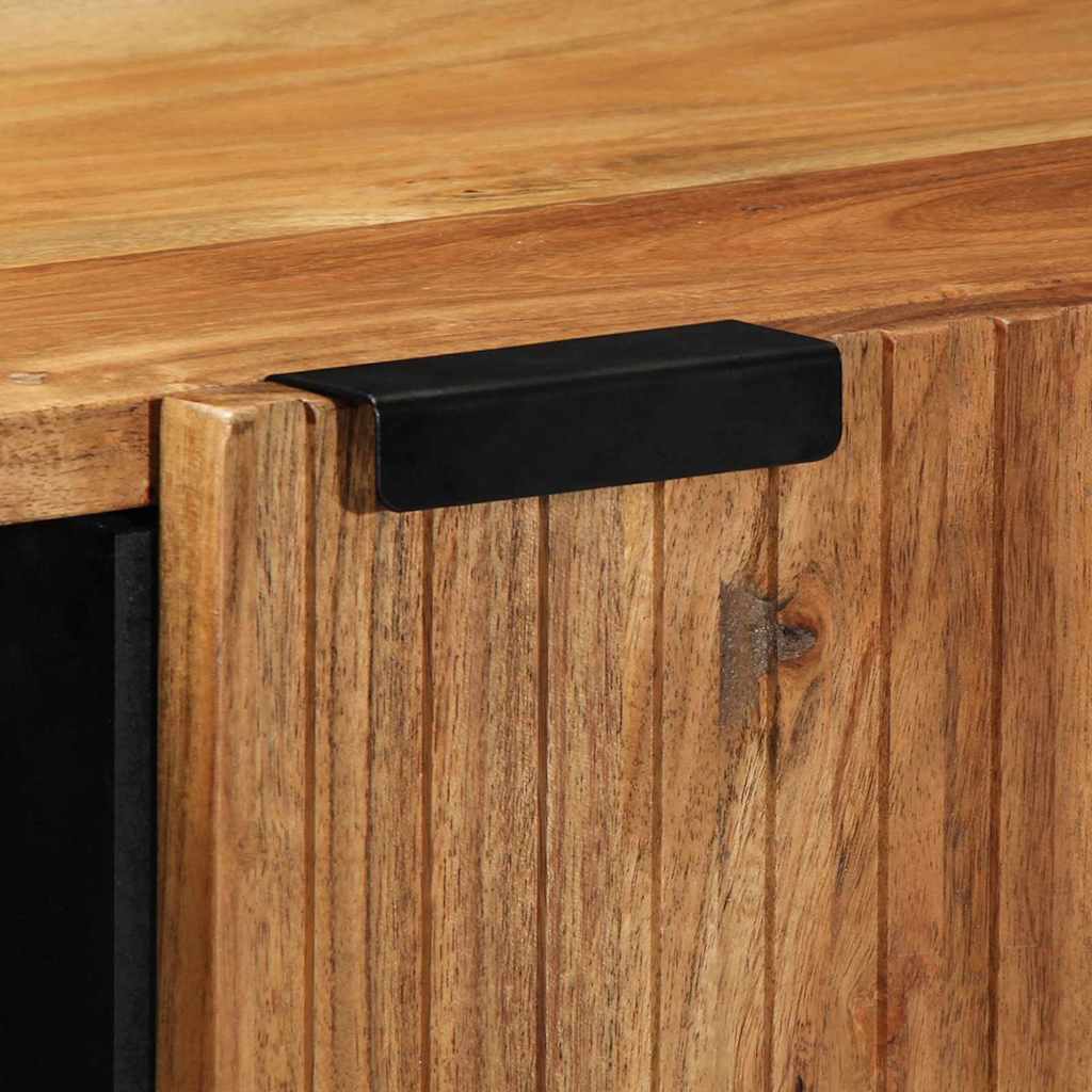 Sideboard mit Regal Braun 90 x 33 x 75 cm Massivholz Akazie