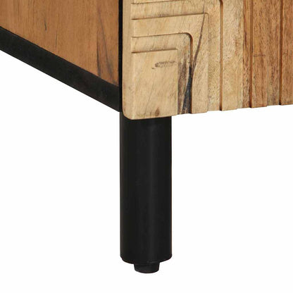 Sideboard mit Regal Braun 90 x 33 x 75 cm Massivholz Akazie