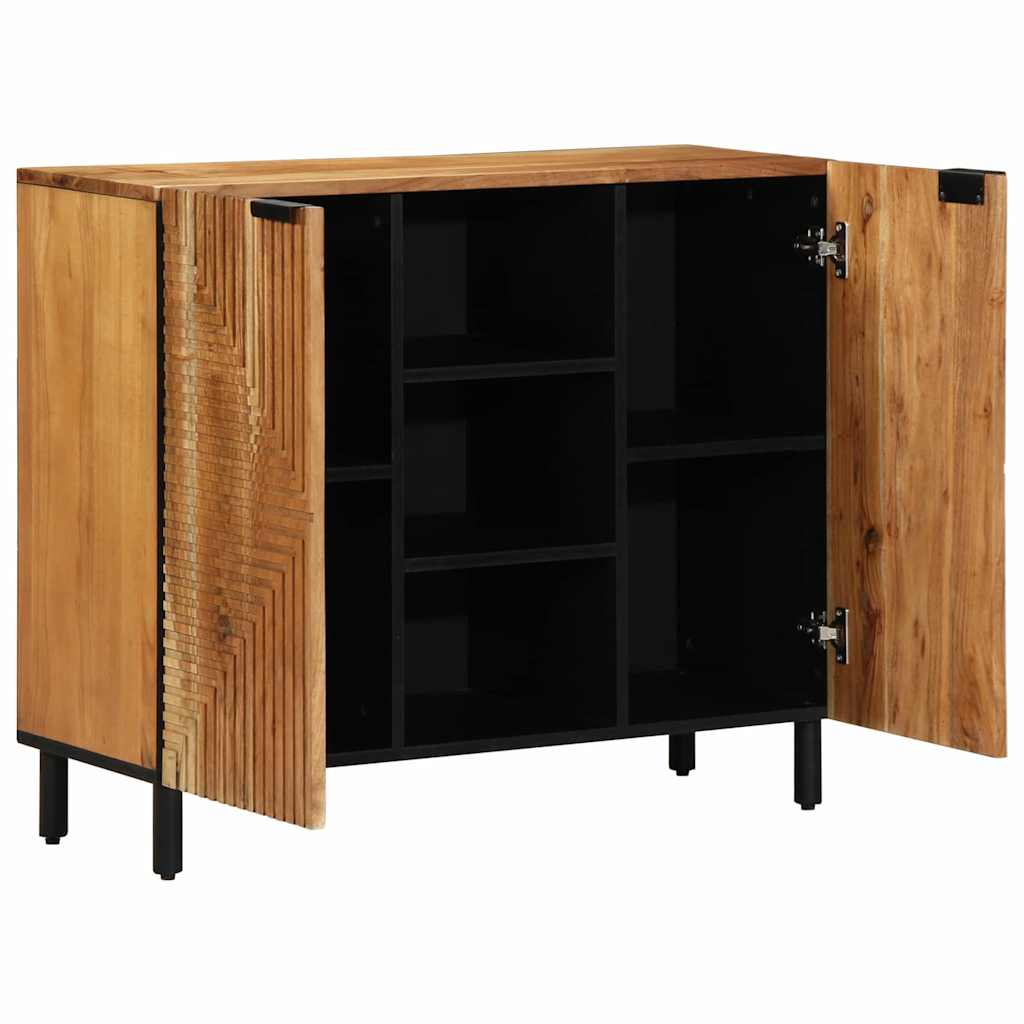 Sideboard mit Regal Braun 90 x 33 x 75 cm Massivholz Akazie