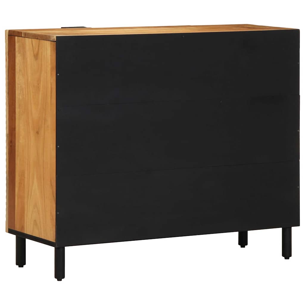 Sideboard mit Regal Braun 90 x 33 x 75 cm Massivholz Akazie