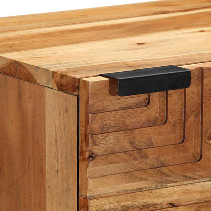 Highboard mit Regal Braun 40 x 33 x 110 cm Massivholz Akazie