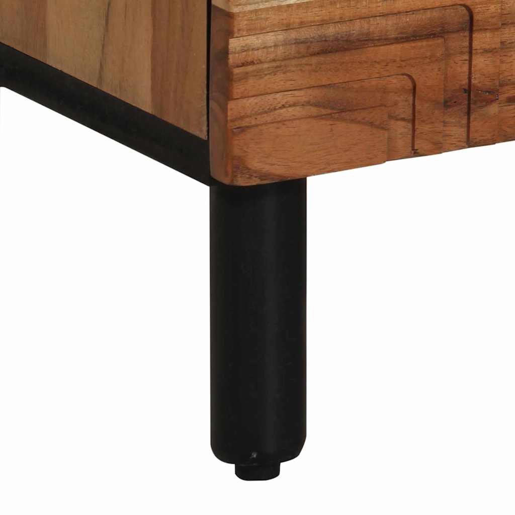 Highboard mit Regal Braun 40 x 33 x 110 cm Massivholz Akazie