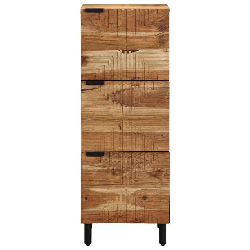 Highboard mit Regal Braun 40 x 33 x 110 cm Massivholz Akazie